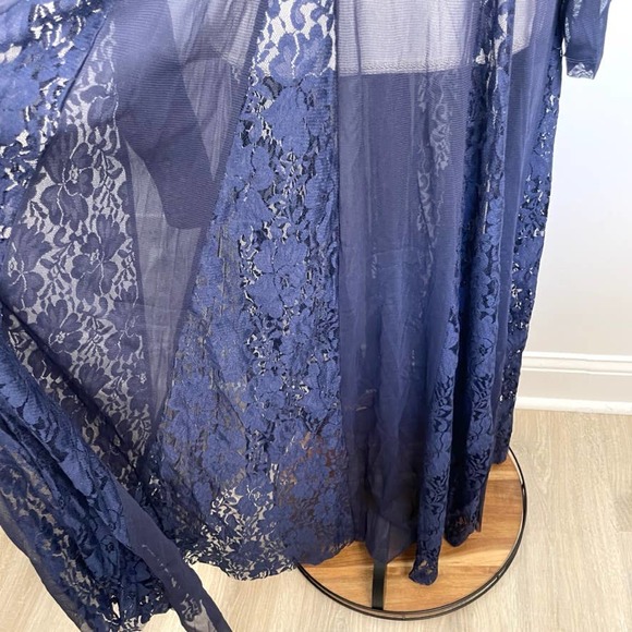We Are HAH Mama C Sheer Lace Slip Maxi Dress In Navy Size Medium New - Picture 12 of 15